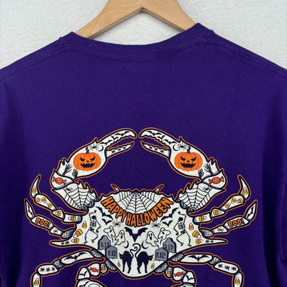 MADONNA SEAFOOD Shirt Adult M White Hall MD Maryland Restaurant Halloween Purple - Picture 4 of 12